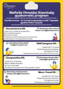 MaReSz Oktatási Bizottság – gyakornoki program szórólap_2025